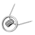 18K White Gold Coated Fashion Heart Pendant Necklace with Clear Round Cut Crystal Elements