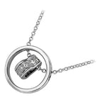 18K White Gold Coated Fashion Heart Pendant Necklace with Clear Round Cut Crystal Elements