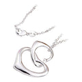 Sterling Silver Coated Pendant Necklace with Double Heart Design