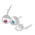 18K White Gold Coated, 30 x 18mm Coloured Table Tennis Bat Sport Crystal Pendant Necklace