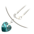 925 Sterling Silver Coated Love Heart Crystal Pendant Necklace