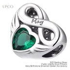 925 Sterling Silver Celtic Infinity Knot Birthstone Charms Versatile Pendant or Bracelet Accessory