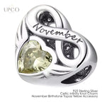 925 Sterling Silver Celtic Infinity Knot Birthstone Charms Versatile Pendant or Bracelet Accessory