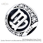 925 Sterling Silver Charms Zodiac Pendant and Bracelet Accessory with Birthstone Meaning