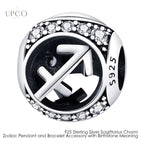 925 Sterling Silver Charms Zodiac Pendant and Bracelet Accessory with Birthstone Meaning