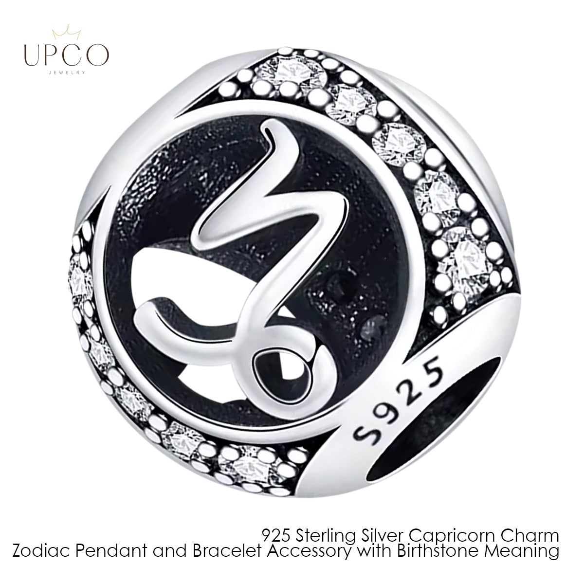 925 Sterling Silver Charms Zodiac Pendant and Bracelet Accessory with Birthstone Meaning