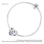 925 Sterling Silver Bracelet Pandora-Style with Celtic Infinity Knot Birthstone Charms