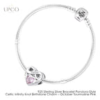 925 Sterling Silver Bracelet Pandora-Style with Celtic Infinity Knot Birthstone Charms