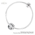 925 Sterling Silver Bracelet Pandora-Style with Zodiac Charm