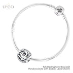 925 Sterling Silver Bracelet Pandora-Style with Zodiac Charm