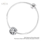 925 Sterling Silver Bracelet Pandora-Style with Zodiac Charm