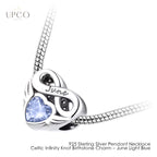 925 Sterling Silver Pendant Necklace Celtic Infinity Knot Birthstone Charms