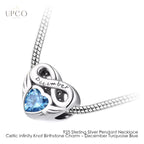 925 Sterling Silver Pendant Necklace Celtic Infinity Knot Birthstone Charms
