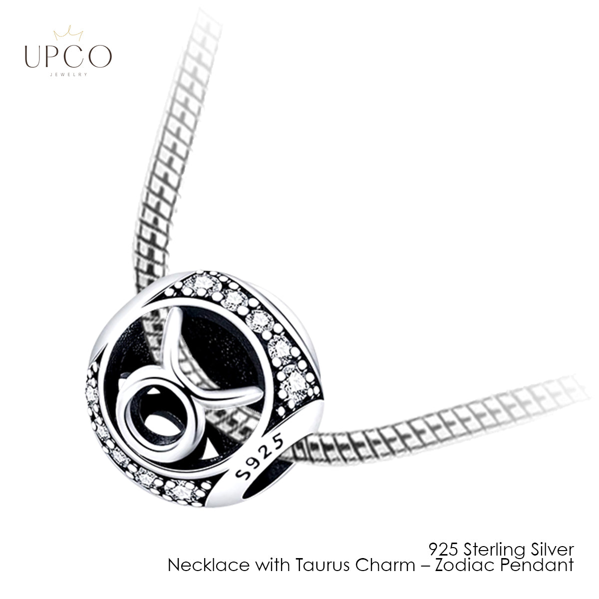 925 Sterling Silver Necklace with Charms Zodiac Pendant