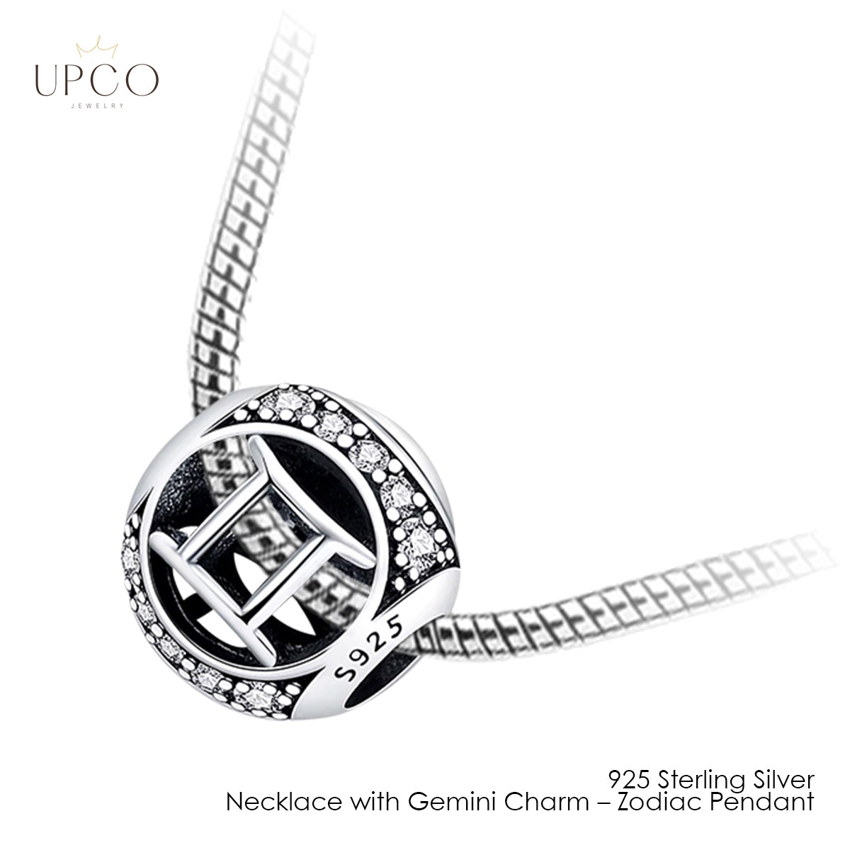 925 Sterling Silver Necklace with Charms Zodiac Pendant