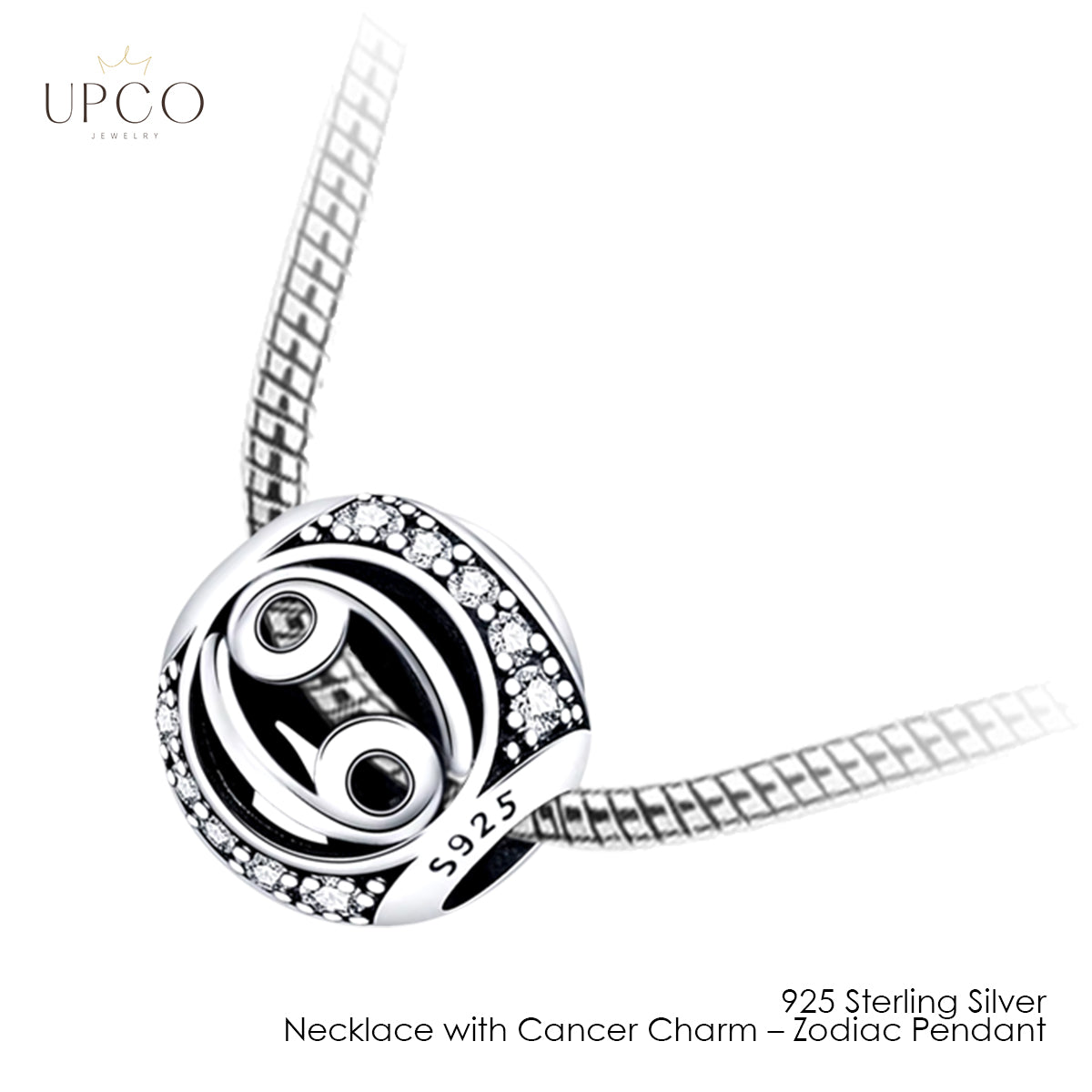 925 Sterling Silver Necklace with Charms Zodiac Pendant