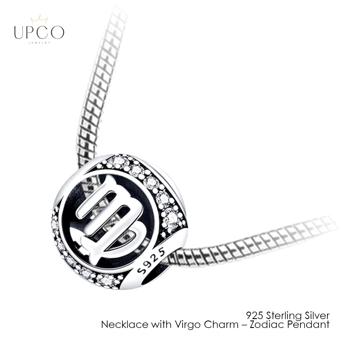 925 Sterling Silver Necklace with Charms Zodiac Pendant