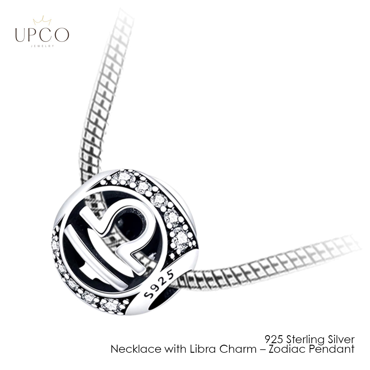 925 Sterling Silver Necklace with Charms Zodiac Pendant