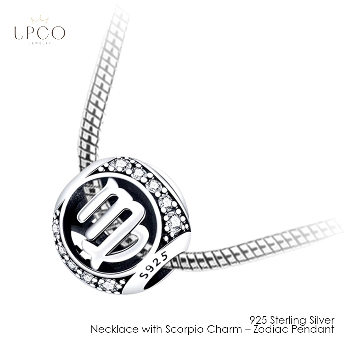 925 Sterling Silver Necklace with Charms Zodiac Pendant