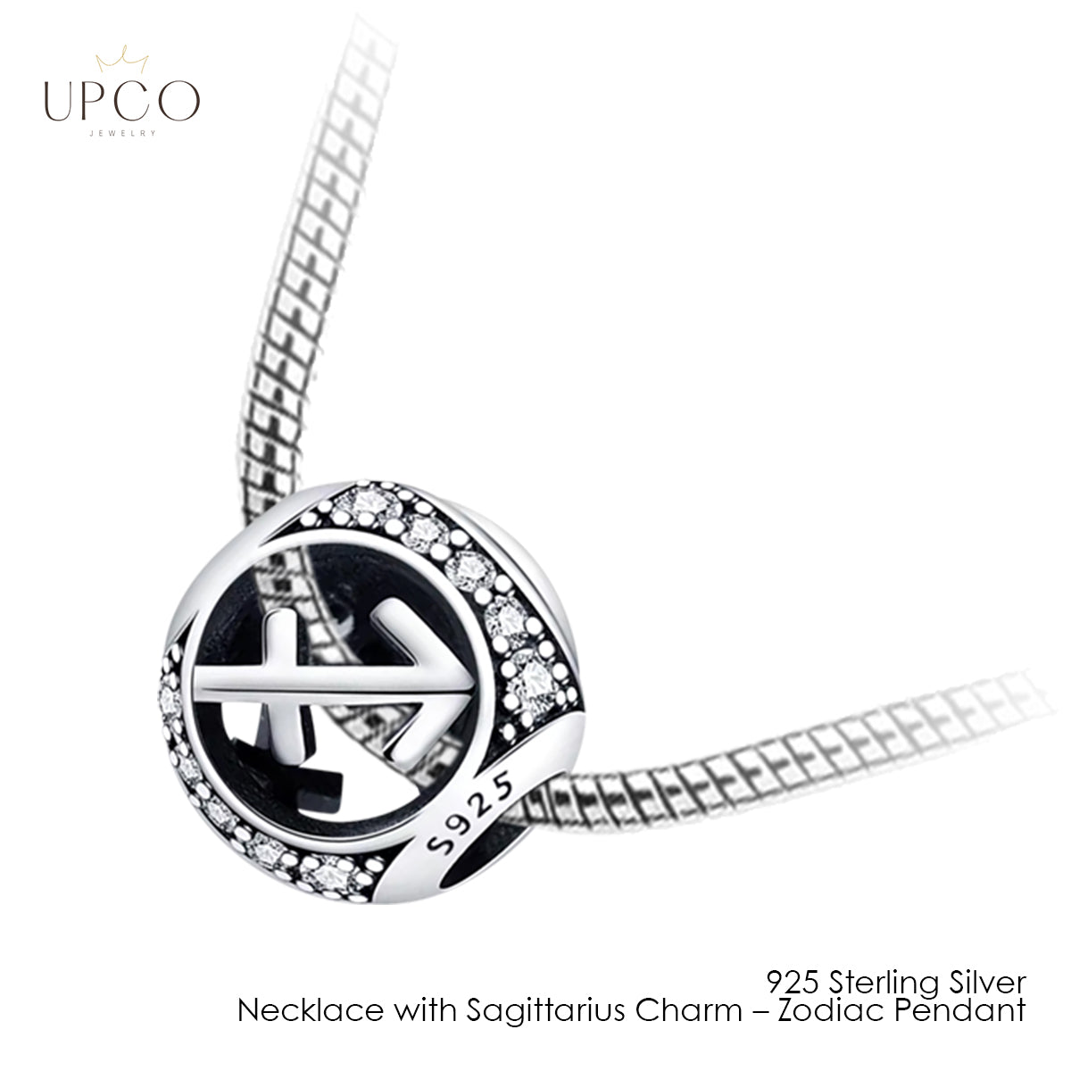 925 Sterling Silver Necklace with Charms Zodiac Pendant