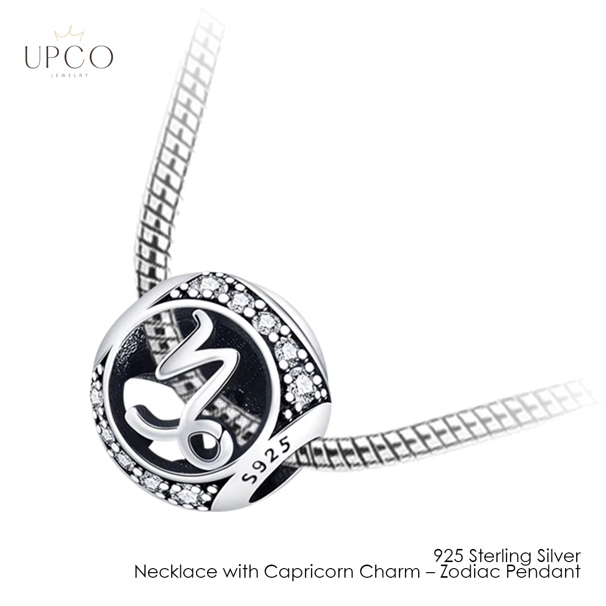 925 Sterling Silver Necklace with Charms Zodiac Pendant