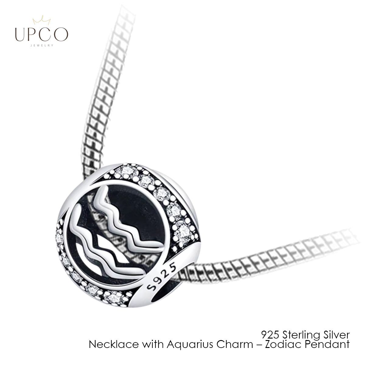 925 Sterling Silver Necklace with Charms Zodiac Pendant