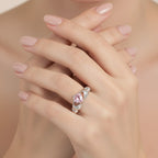 925 Sterling Silver Claddagh Love Ring with Sapphire Rose Heart CZ Stone Hands and Crown