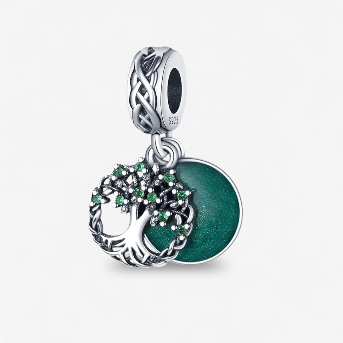Tree Emerald Celtic Life Green CZ Charm