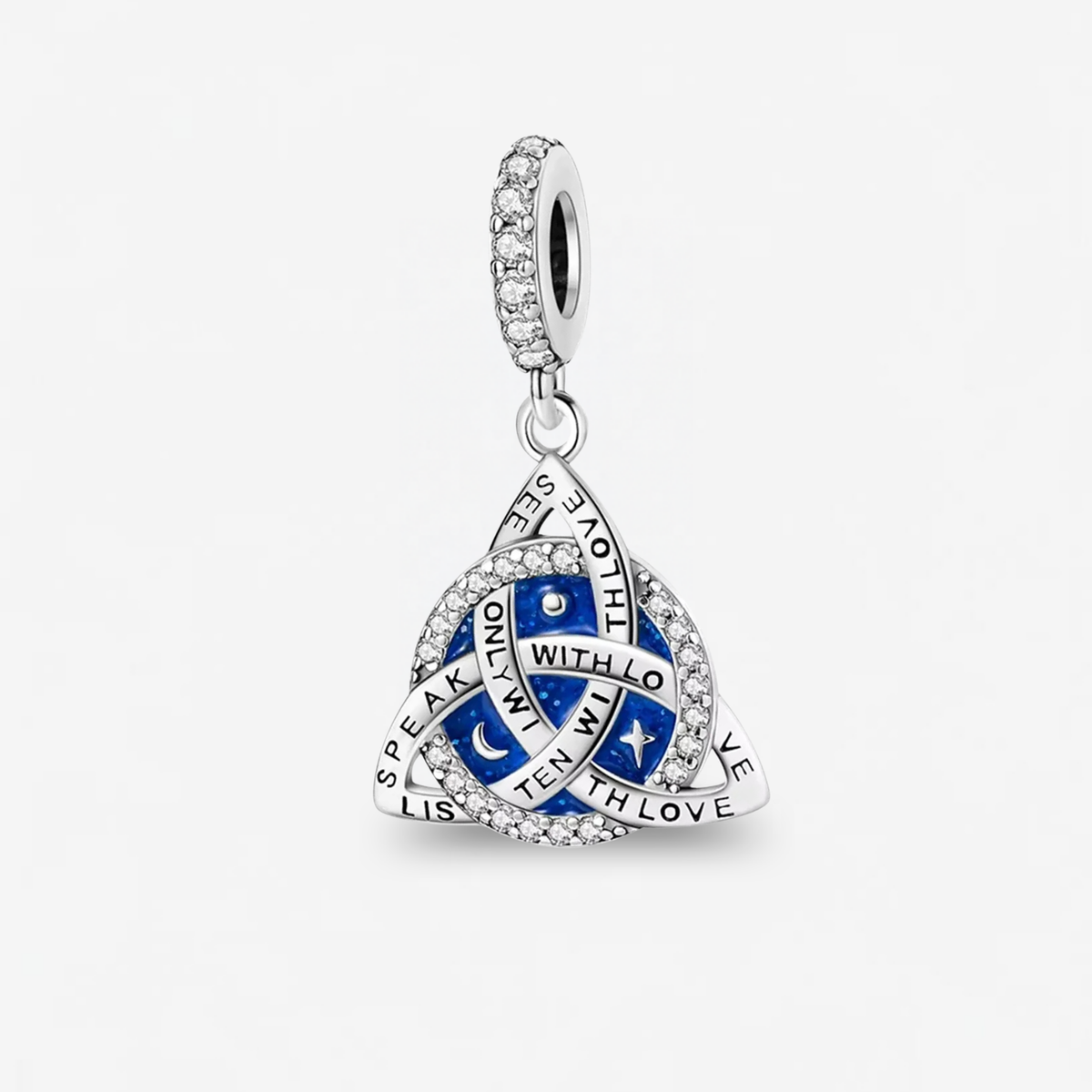 Triangular Trinity Blue Enamel Charm