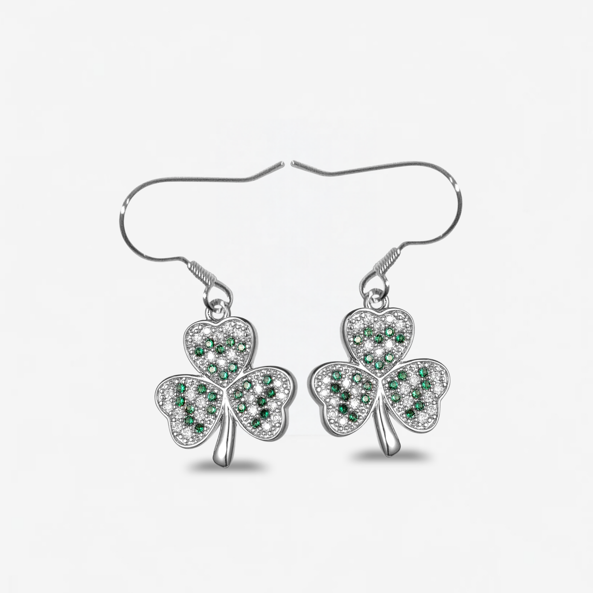 Shamrock Flower Zircon Earrings