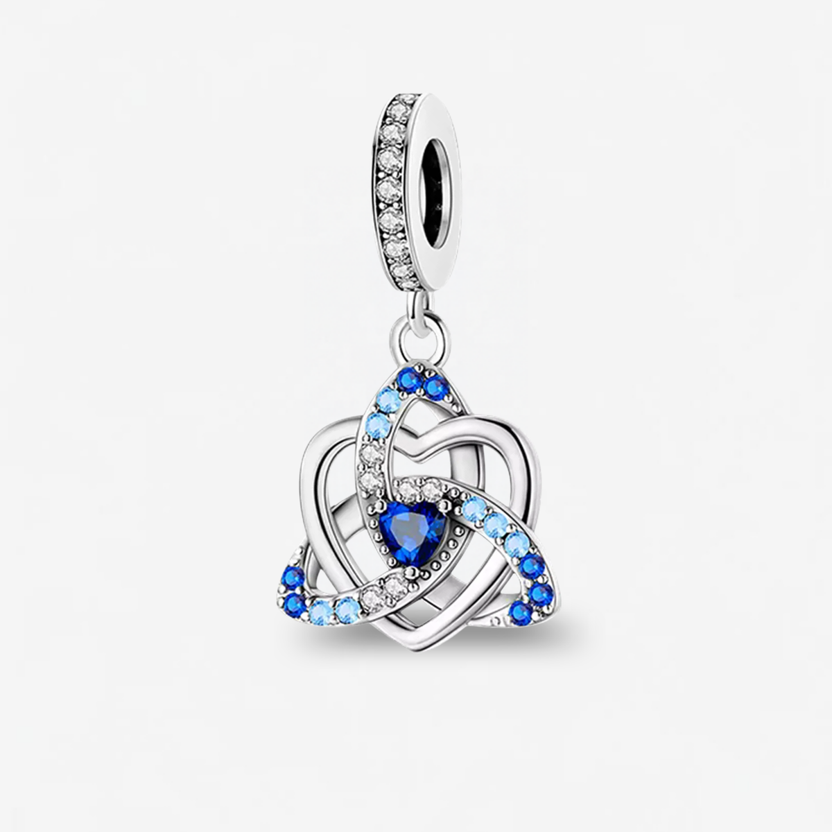 Heart Trinity Knot Blue Charm