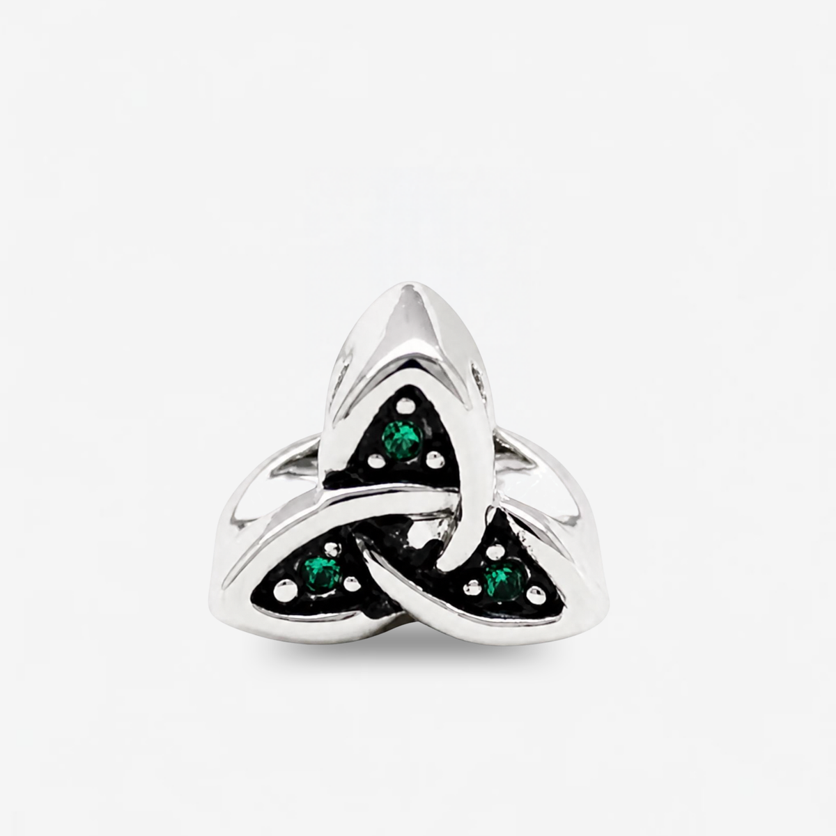 Trinity Knot Pave-Set Green Charm