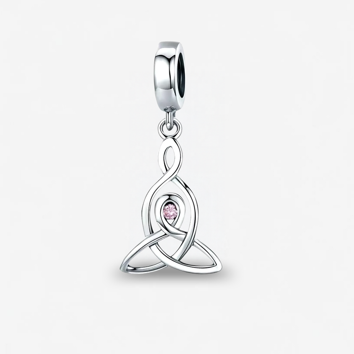 Trinity Knot Zircon Celtic Pink