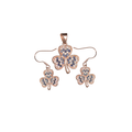 Shamrock Flower Dewed Zircon Jewelry Set