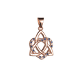 Celtic Trinity Knot Interlaced Heart CZ Necklace