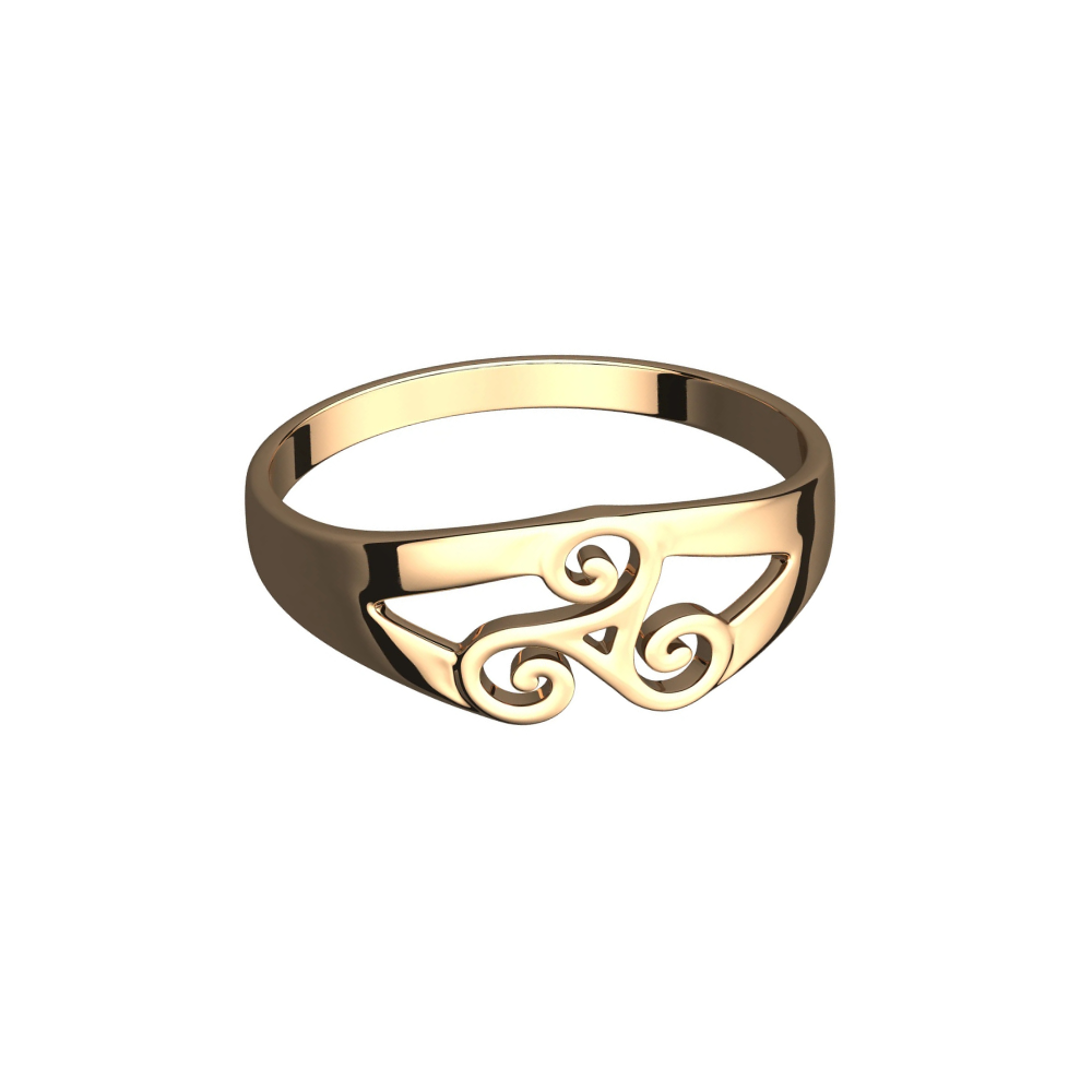 Celtic Spiral Triskele Signature Ring