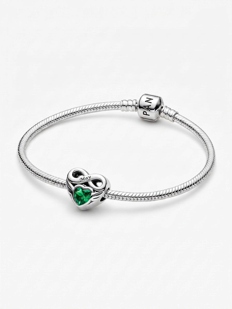 Pandora-Style Celtic Infinity Knot Birthstone Charms Bracelet