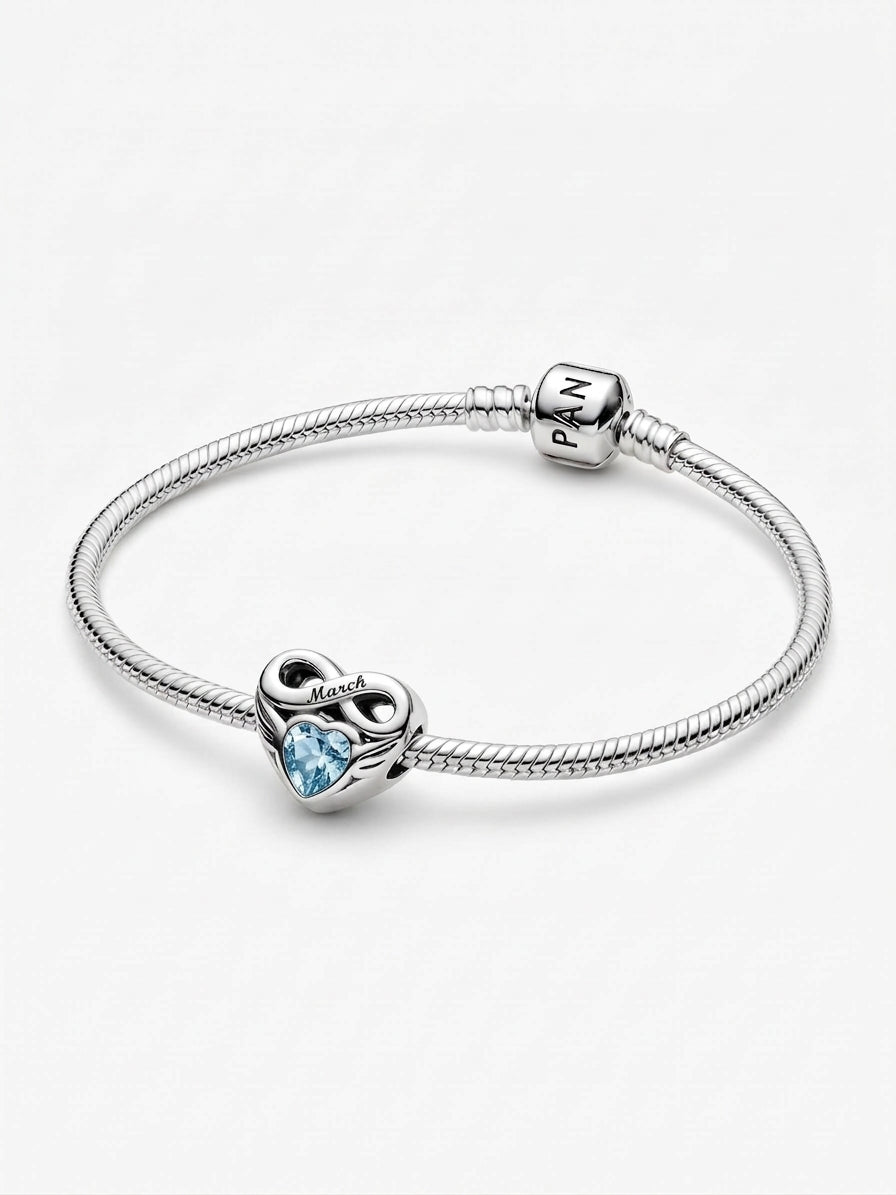 Pandora-Style Celtic Infinity Knot Birthstone Charms Bracelet