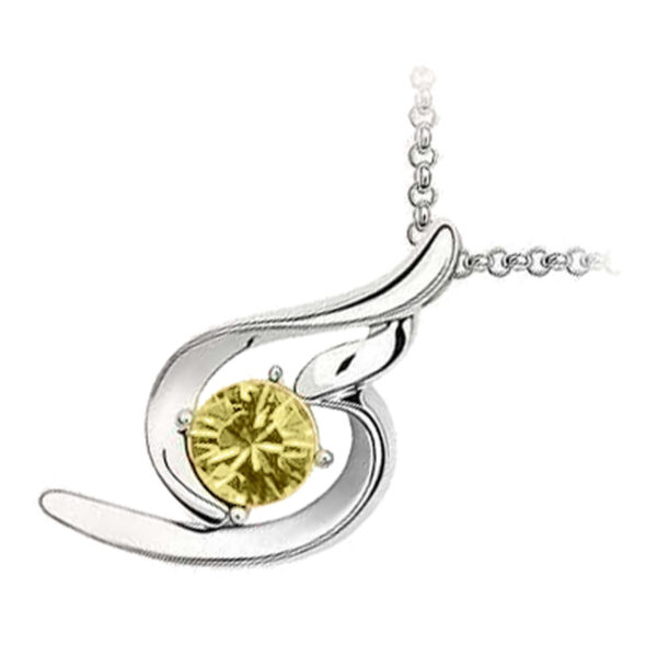 18K White Gold Coated Fashion Pendant Necklace with Love Heart Crystal